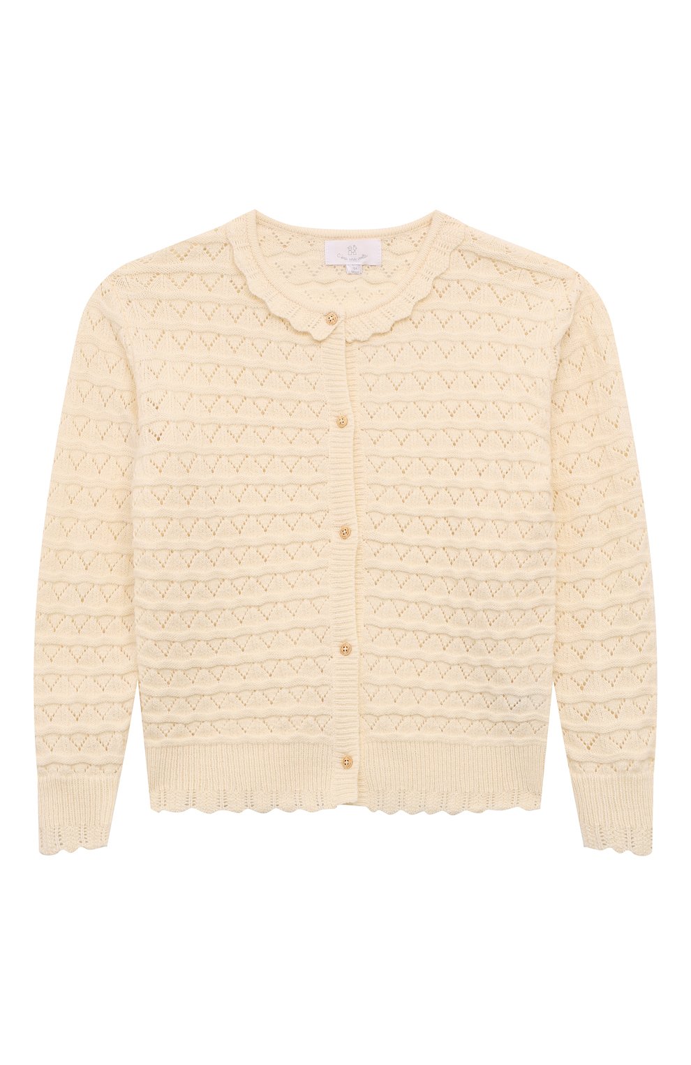 Кардиган C`ERA UNA VOLTA кремового цвета по цене 13800 руб., арт. AW24KN06110, фото 1 Кардиган C`ERA UNA VOLTA, арт. AW24KN06110, фото 1