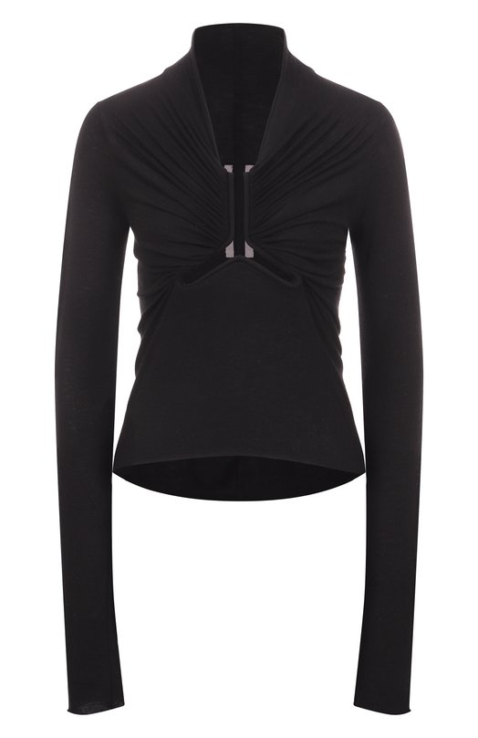 Пуловер из шерсти и вискозы Rick Owens RP02E4266/JR Чёрный RP02E4266/JR