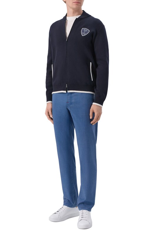 Шерстяные брюки Kiton UPNJSK0615H Голубой  UPNJSK0615H Фото 2