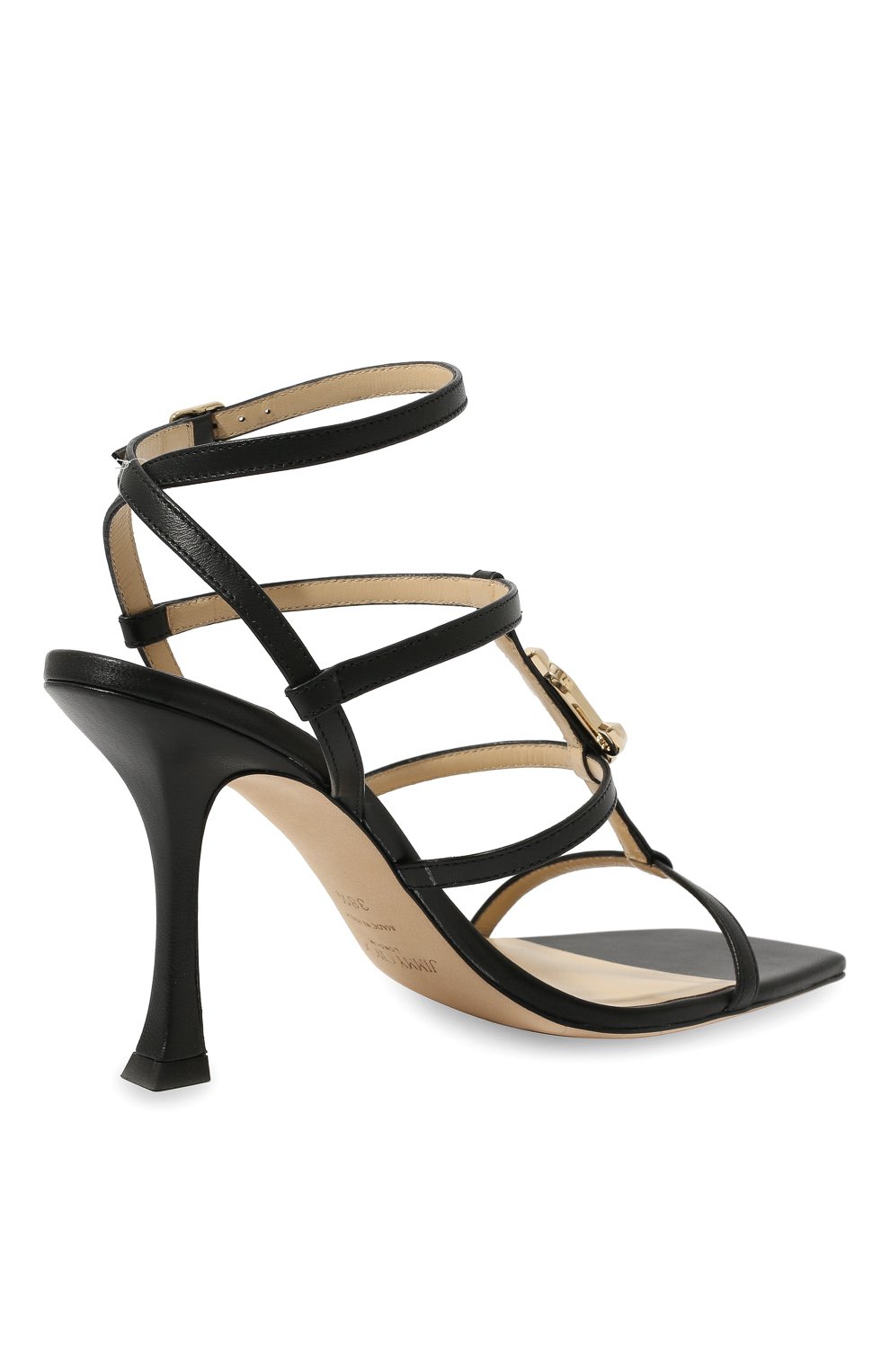 Кожаные босоножки jc 90 JIMMY CHOO черного цвета по цене 99500 руб., арт. JC SANDAL 90 NAP, фото 3 Кожаные босоножки jc 90 JIMMY CHOO, арт. JC SANDAL 90 NAP, фото 3