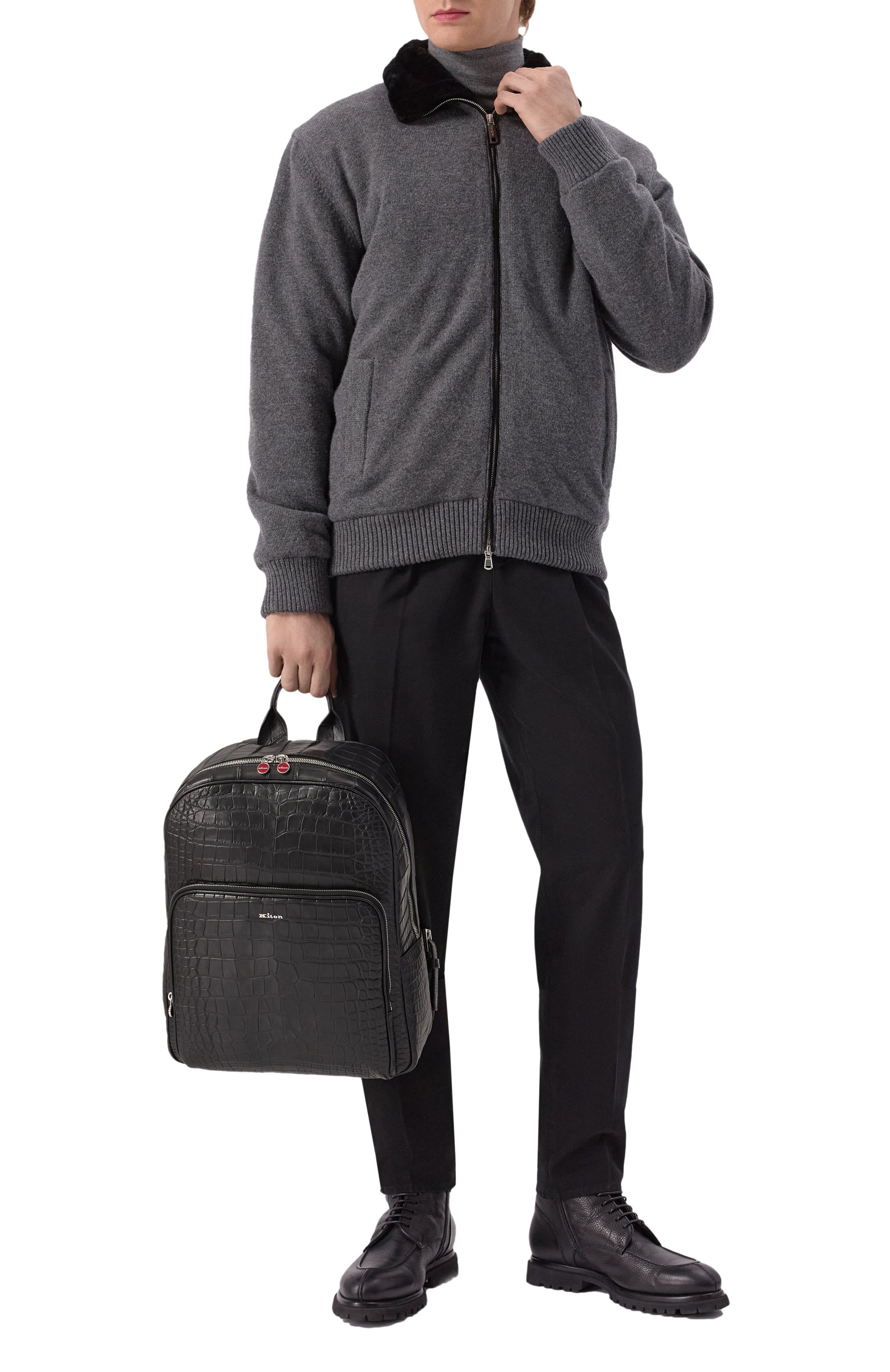 Рюкзак из кожи аллигатора KITON, арт. UBA0008N0106801003, фото 7