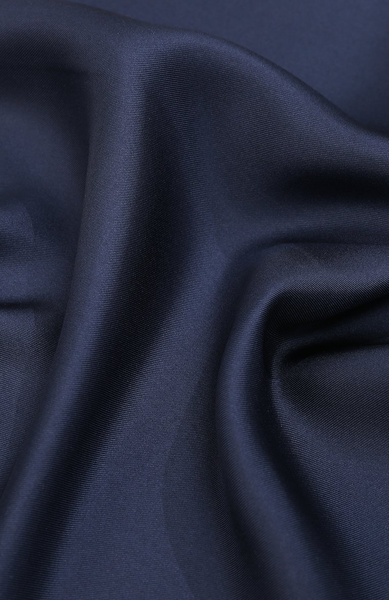 Мужской шелковый платок LANVIN темно-синего цвета, арт. 5737/HANDKERCHIEF | Фото 2 (Материал: Текстиль, Шелк; Статус проверки: Проверено, Проверена катег�ория; Нос: Не проставлено; Материал сплава: Проверено, Проставлено)