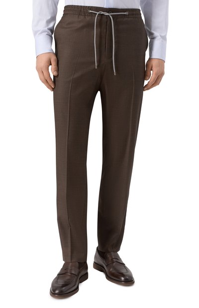 Шерстяные брюки CORNELIANI темно-коричневого цвета по цене 54850 руб., арт. 274L25/2717087, фото 3 Шерстяные брюки CORNELIANI, арт. 274L25/2717087, фото 3