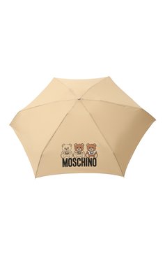 Женский зонт MOSCHINO бежевого цвета, арт. 8061 SUPERMINI | Фото 1 (Материал: Текстиль, Синтетический материал, Металл; Материал сплава: Проставлено; Нос: Не проставлено)