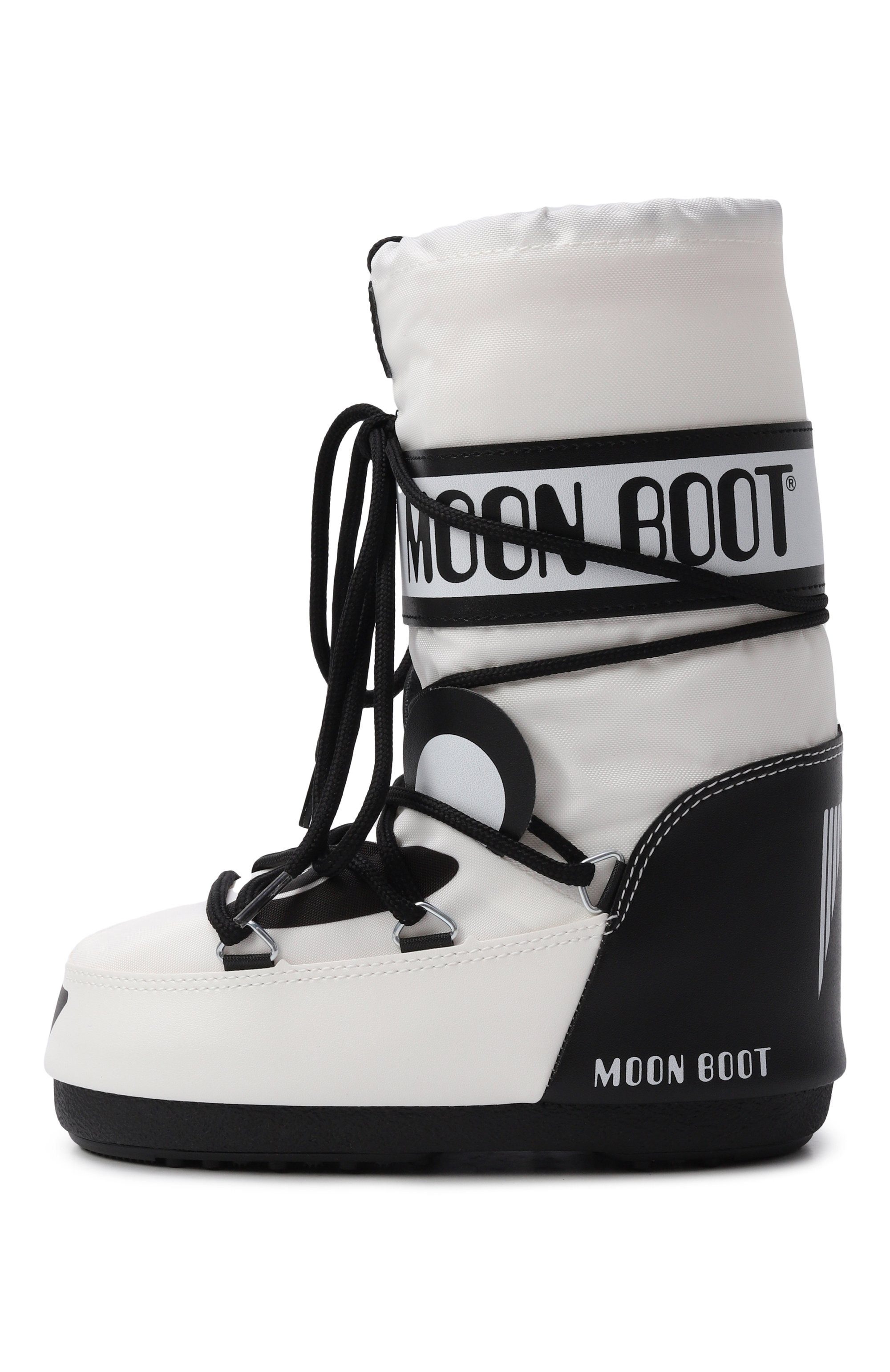 Утепленные сапоги MOON BOOT черно-белого цвета по цене 17550 руб., арт. 80D3400300, фото 2 Утепленные сапоги MOON BOOT, арт. 80D3400300, фото 2