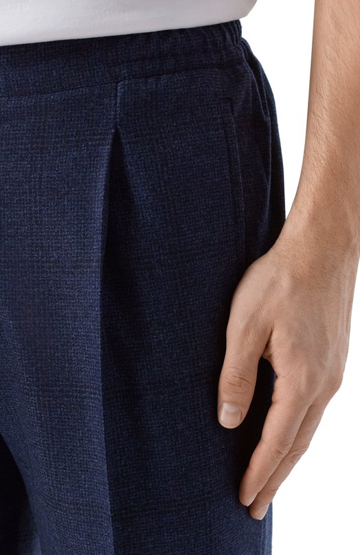 Шерстяные брюки Kiton UPN01K0127G04 Синий  UPN01K0127G04 Фото 5