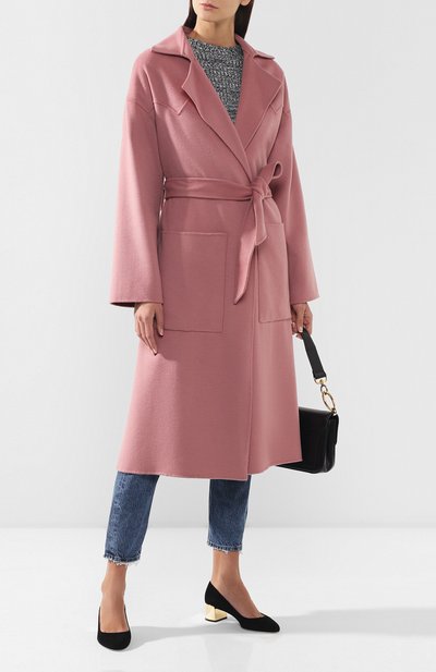 Пальто из смеси шерсти и шелка NANUSHKA, арт. ALAM0_DUSTY PINK_D0UBLE W00L, фото 2