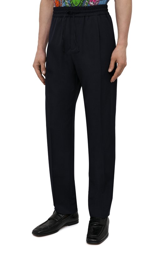 Шерстяные брюки Versace A88845/1F00737 Синий  A88845/1F00737 Фото 3