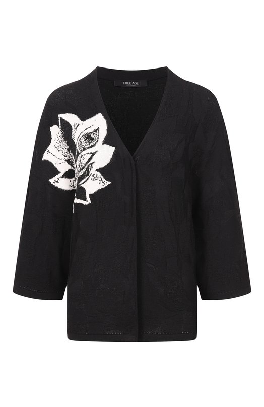 Кардиган из шелка и вискозы Freeage S26.CR117.6079.900 Чёрный S26.CR117.6079.900