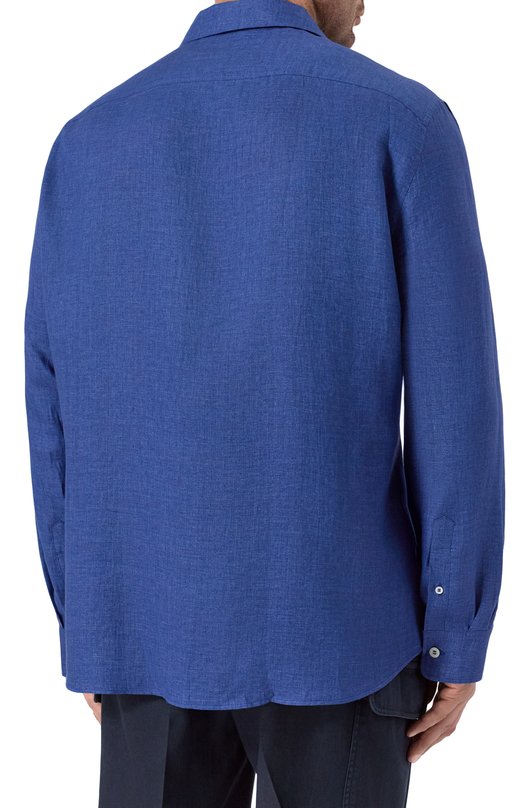 Льняная рубашка Brunello Cucinelli MM6950647 Синий  MM6950647 Фото 4
