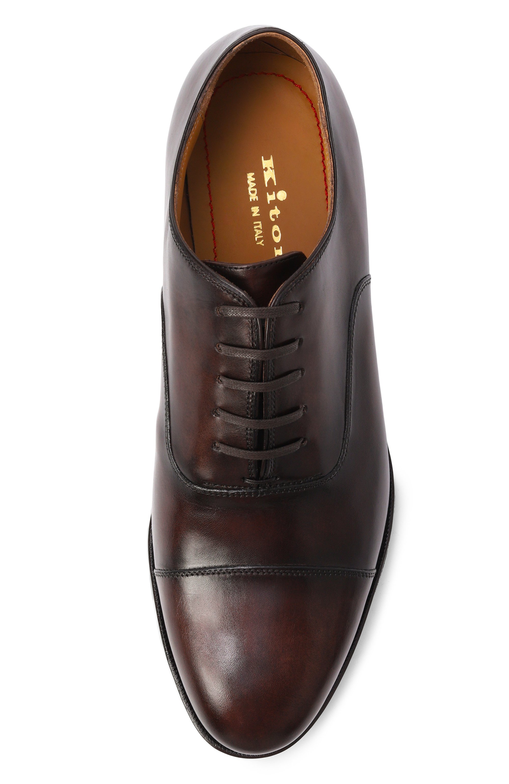 Кожаные оксфорды KITON темно-коричневого цвета по цене 158000 руб., арт. USSA400N01386, фото 5 Кожаные оксфорды KITON, арт. USSA400N01386, фото 5
