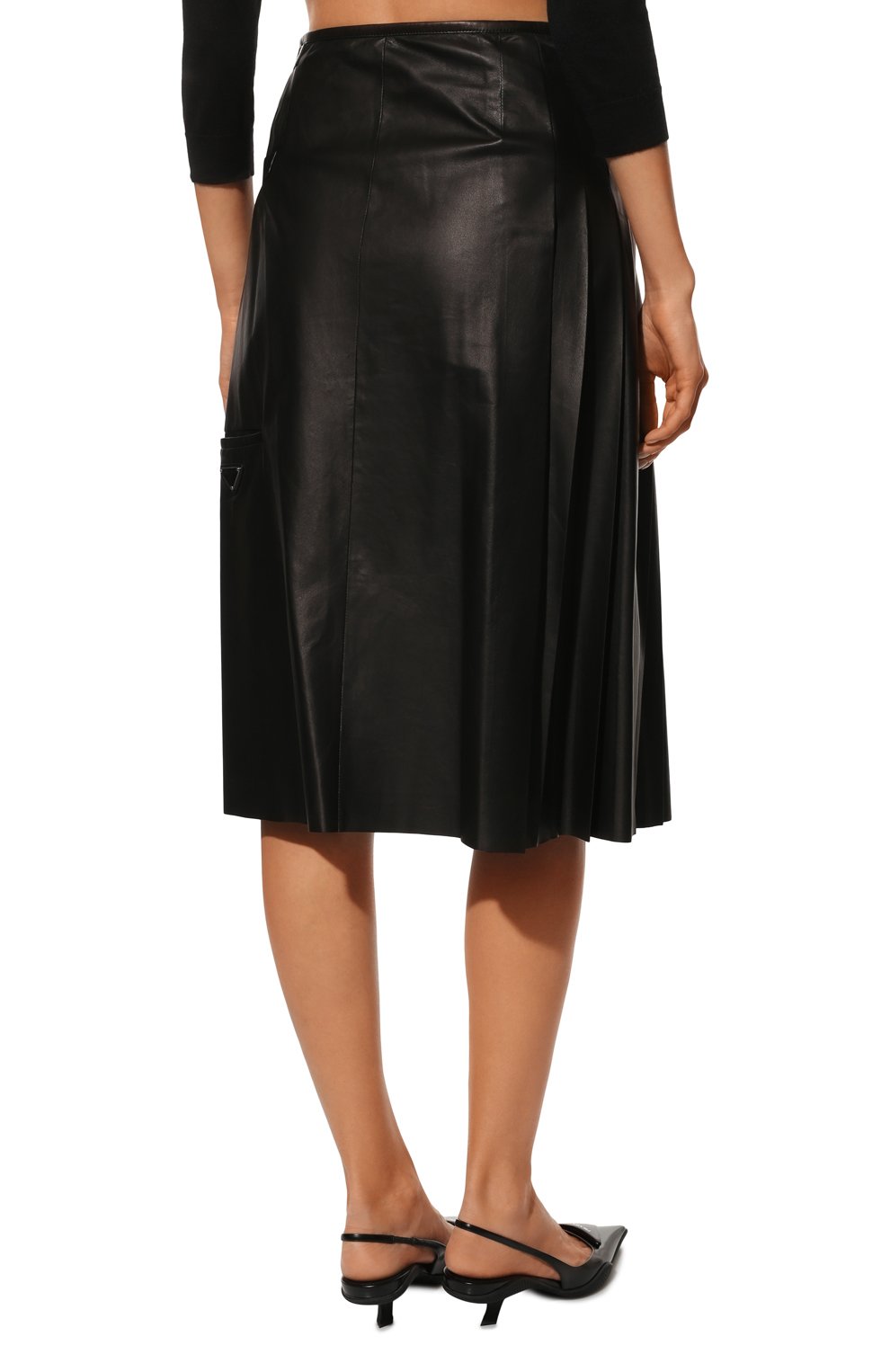 Кожаная юбка PRADA, арт. 51785-08P-F0002, фото 4