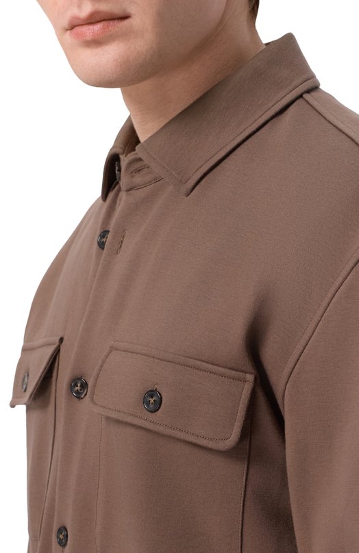 Хлопковая рубашка 12 STOREEZ 136581 Коричневый  136581 Фото 5