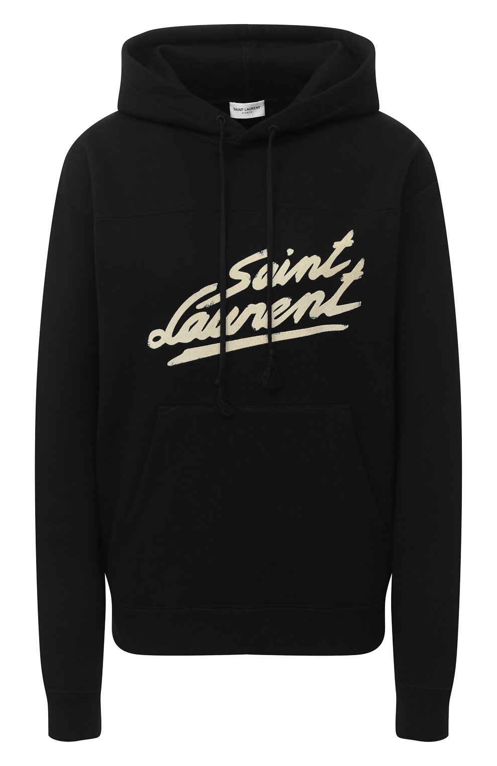Хлопковое худи SAINT LAURENT черного цвета по цене 89600 руб., арт. 631826/YBVB2, фото 1 Хлопковое худи SAINT LAURENT, арт. 631826/YBVB2, фото 1