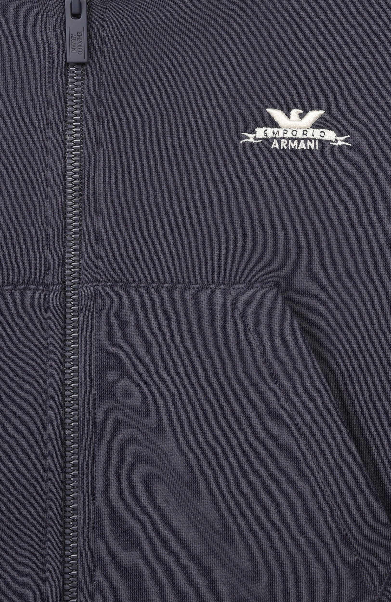 Хлопковая толстовка EMPORIO ARMANI темно-синего цвета по цене 23300 руб., арт. EB001391/AF26020, фото 3 Хлопковая толстовка EMPORIO ARMANI, арт. EB001391/AF26020, фото 3