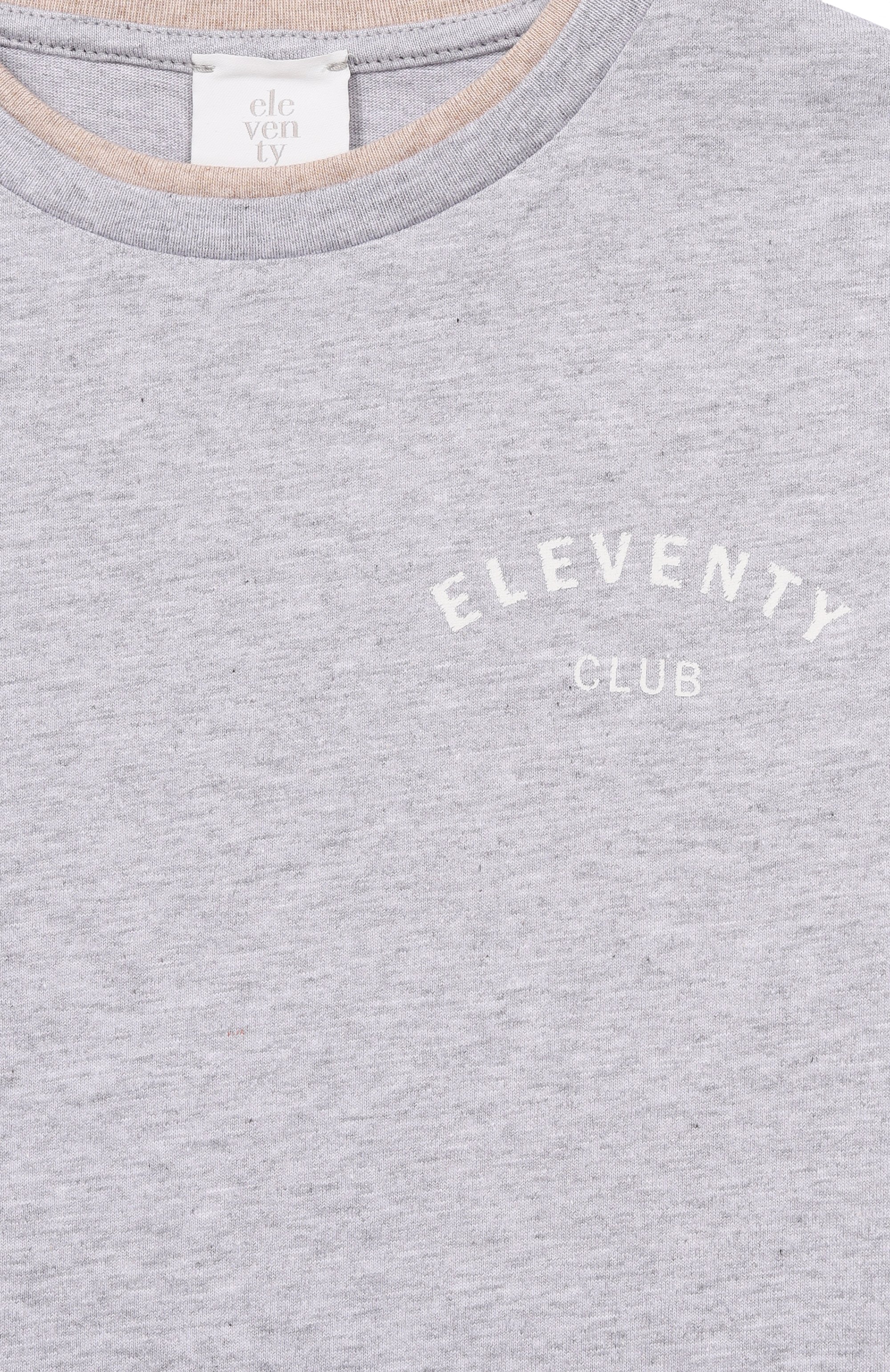 Хлопковая футболка ELEVENTY серого цвета по цене 8995 руб., арт. EY8P21/Z3711_001, фото 3 Хлопковая футболка ELEVENTY, арт. EY8P21/Z3711_001, фото 3