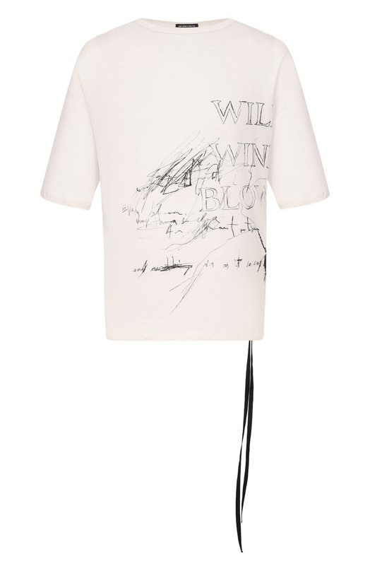 Хлопковая футболка Ann Demeulemeester B0013826/FA206 Кремовый B0013826/FA206