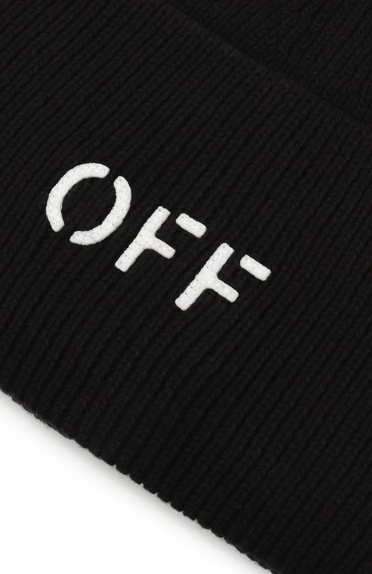 Шапка из хлопка и шерсти Off-White 0MLC030F23KNI001 Чёрный  0MLC030F23KNI001 Фото 3