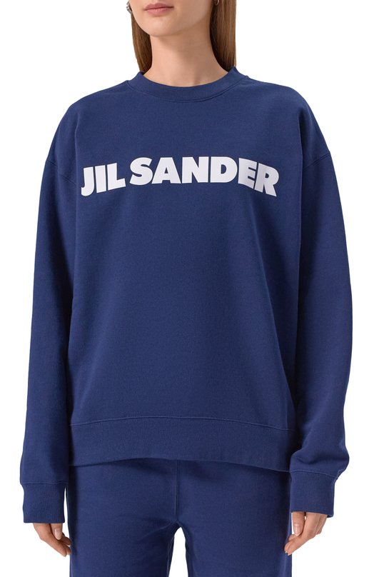 Хлопковый свитшот Jil Sander J53GU0003/J20335 Синий  J53GU0003/J20335 Фото 3