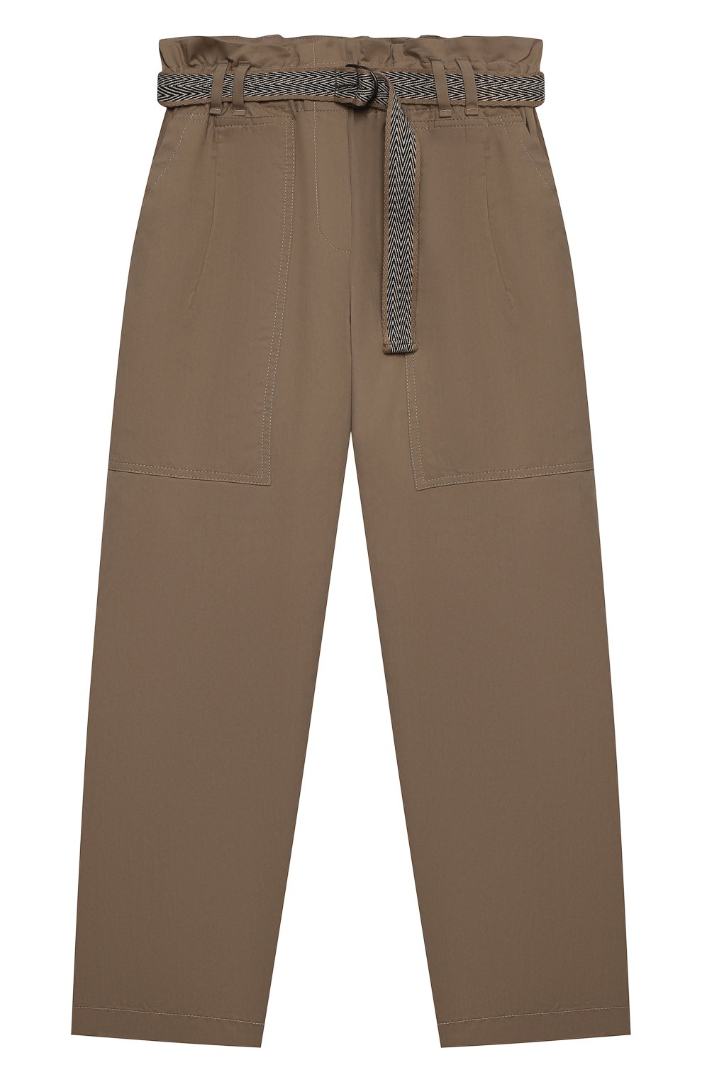 Хлопковые брюки BRUNELLO CUCINELLI бежевого цвета по цене 38250 руб., арт. B0F48P019C, фото 1 Хлопковые брюки BRUNELLO CUCINELLI, арт. B0F48P019C, фото 1