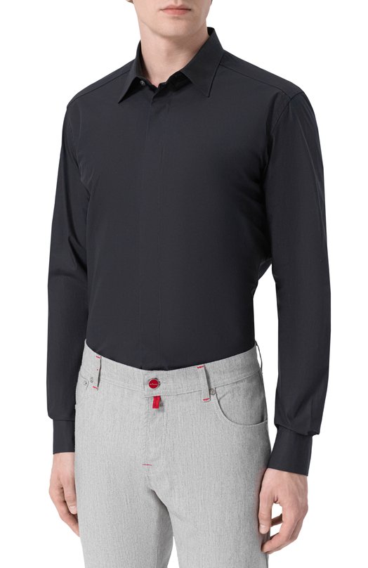 Хлопковая сорочка Zegna 9YC0CA/CT1069 Синий  9YC0CA/CT1069 Фото 3