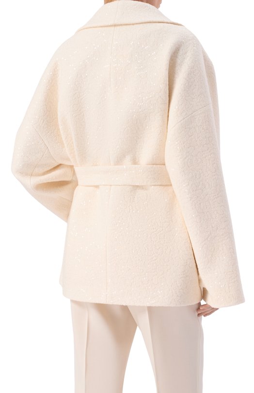 Шерстяное полупальто Seven Lab 225-S-W-00-13-79 Кремовый  225-S-W-00-13-79 Фото 4