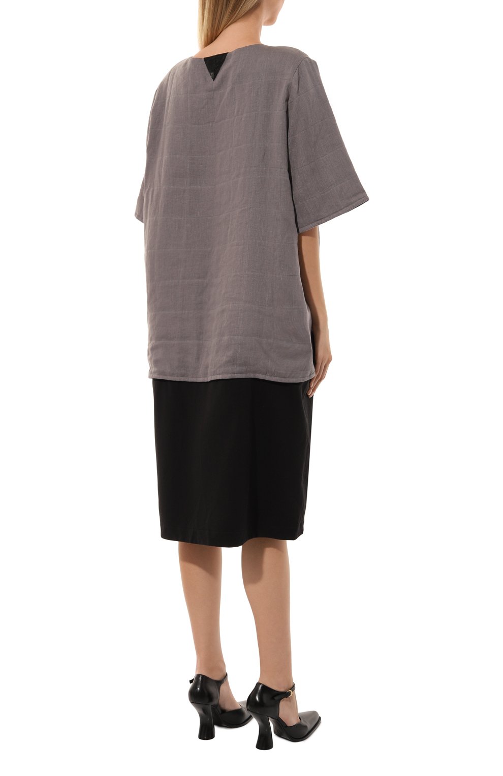 Двустороннее платье из хлопка и льна MIDGARD PARIS разноцветного цвета по цене 60000 руб., арт. F1-DR3-GR, фото 4 Двустороннее платье из хлопка и льна MIDGARD PARIS, арт. F1-DR3-GR, фото 4