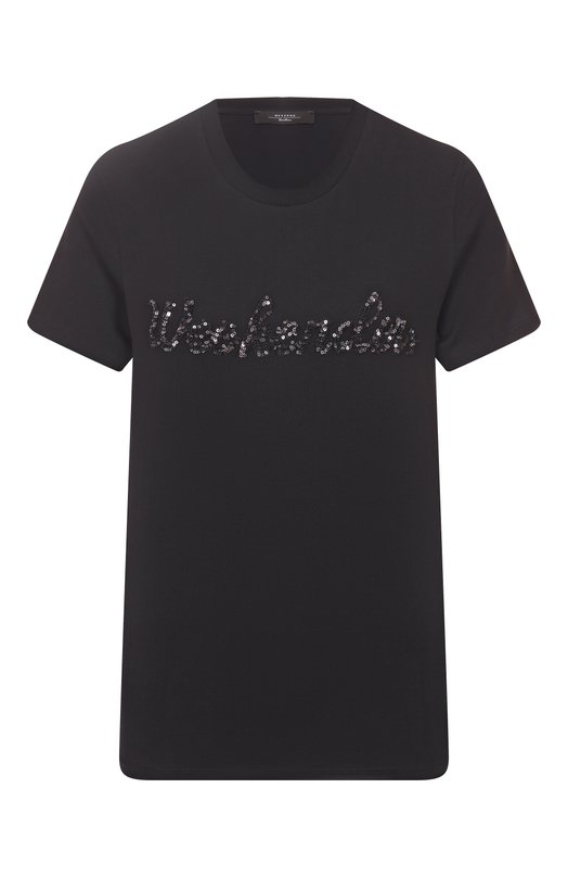 Хлопковая футболка Weekend Max Mara VELL0 Чёрный VELL0