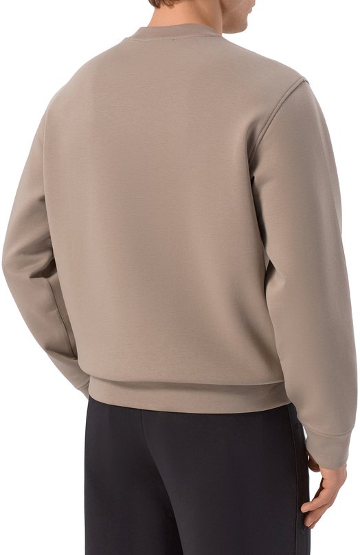 Хлопковый свитшот Emporio Armani EM004540/AF10013 Бежевый  EM004540/AF10013 Фото 4