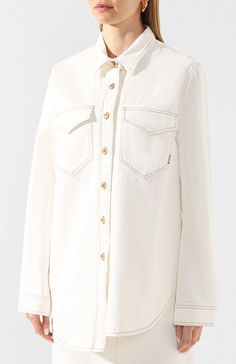 Джинсовая рубашка NANUSHKA, арт. S0LI_WHITE_RIGID DENIM, фото 3