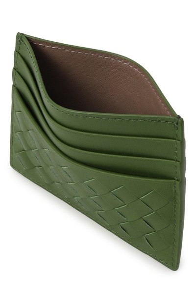 Кожаный футляр для кредитных карт BOTTEGA VENETA зеленого цвета по цене 41650 руб., арт. 522326/V47W1, фото 3 Кожаный футляр для кредитных карт BOTTEGA VENETA, арт. 522326/V47W1, фото 3