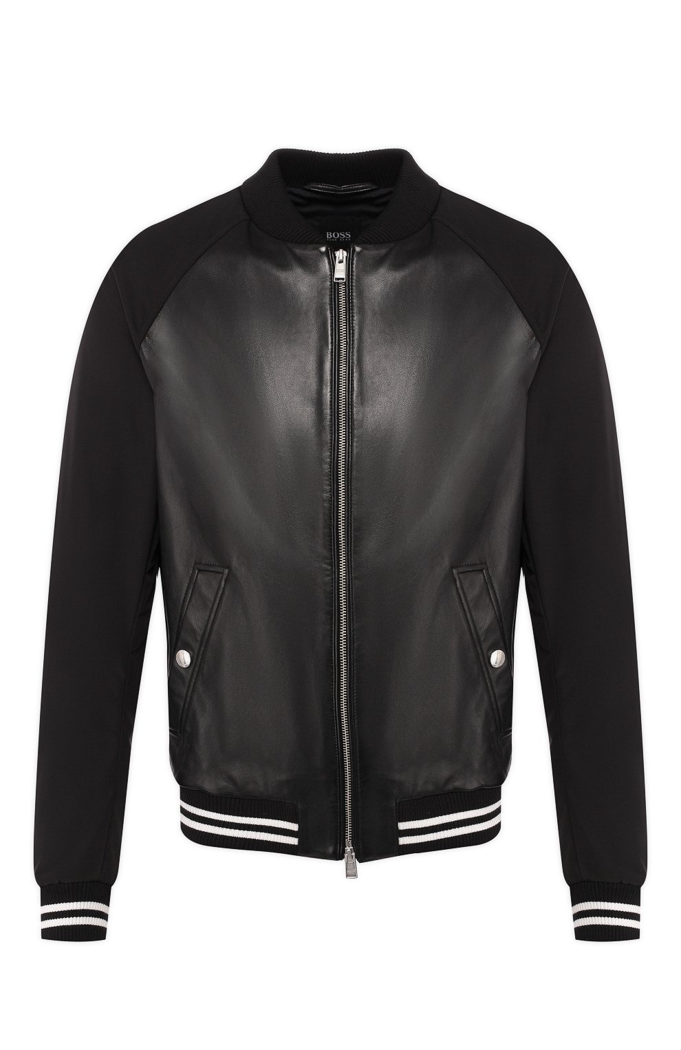 Кожаный бомбер BOSS черного цвета по цене 53500 руб., арт. 50398818, фото 1 Кожаный бомбер BOSS, арт. 50398818, фото 1