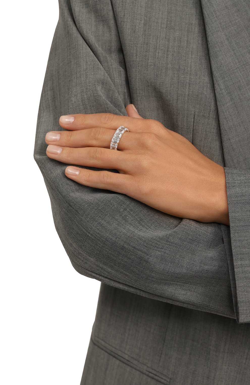 Кольцо crystal baguette BLUEJAY серебряного цвета по цене 9240 руб., арт. BRI-CB, фото 2 Кольцо crystal baguette BLUEJAY, арт. BRI-CB, фото 2