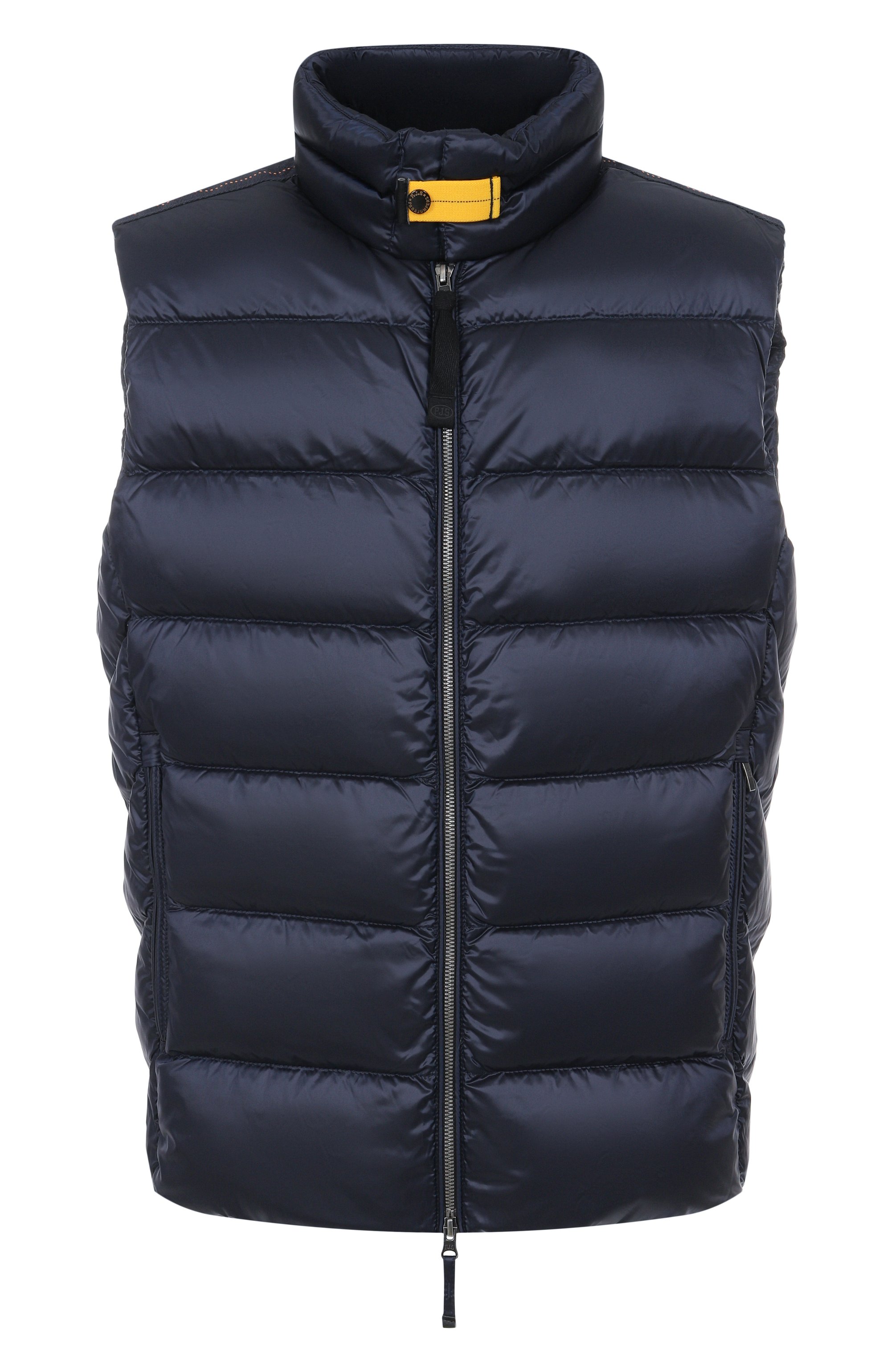 Пуховый жилет PARAJUMPERS темно-синего цвета по цене 53000 руб., арт. 25WMPMPUSX01, фото 1 Пуховый жилет PARAJUMPERS, арт. 25WMPMPUSX01, фото 1