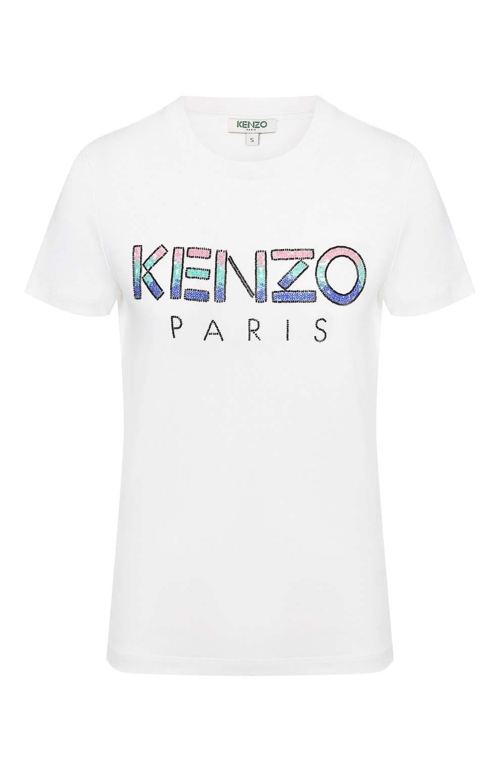 Хлопковая футболка KENZO белого цвета по цене 21150 руб., арт. FA52TS821936, фото 1 Хлопковая футболка KENZO, арт. FA52TS821936, фото 1