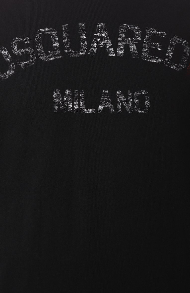 Мужская хлопковая футболка DSQUARED2 черного цвета, арт. S74GD1399/D20020 | Фото 6 (Рукава: 3/4; Драгоценные камни: Проставлено; Длина (для топов): Стандартные; Материал сплава: Проставлено; Принт: С принтом; Стили: Кэжуэл; Материал �внешний: Хлопок; Кросс-КТ: Джерси; Мужское Кросс-КТ: Футболка-одежда)