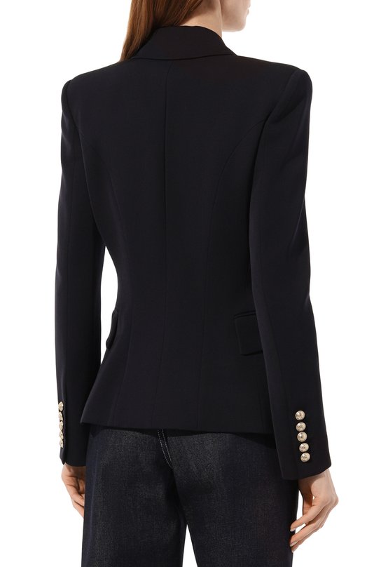 Шерстяной жакет Balmain SF17183W034 Синий  SF17183W034 Фото 4
