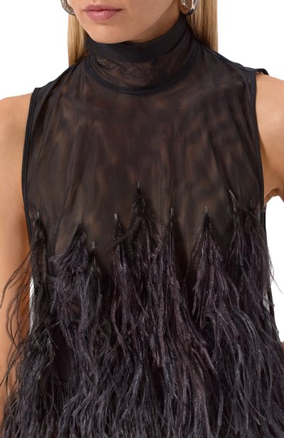 Платье с отделкой перьями THE ATTICO, арт. 251WCA00444/PAA111RA, фото 5