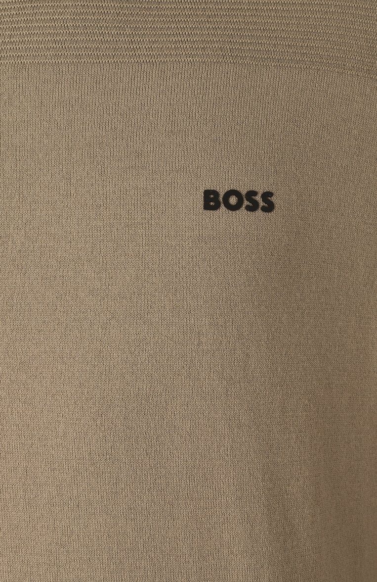 Мужской худи BOSS GREEN бежевого цвета, арт. 50528865 | Фото 6 (Длина (для топов): Стандартные; Материал внешний: Шерсть, Синтетический материал; Рукава: Длинные; Мужское Кросс-КТ: Худи-одежда; Принт: Без принта; Стили: Кэжуэл)