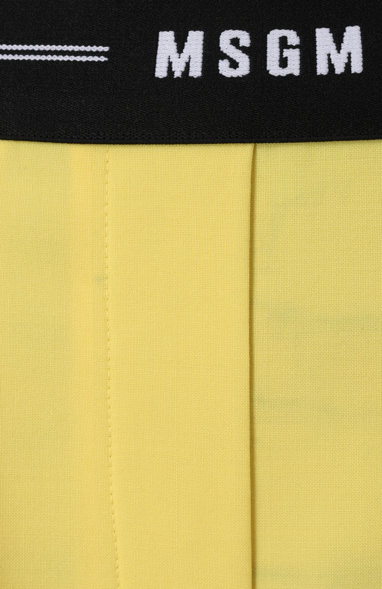 Женские шерстяные брюки MSGM желтого цвета, арт. 3841MDP14/257127 | Фото 6 (Длина (брюки, джинсы): Стандартные; Материал внешний: Шерсть; Стили: Кэжуэл; Силуэт Ж (брюки и джинсы): Прямые; Женское Кросс-КТ: Брюки-одежда; Автоматизация состава: Проставлено; Автоматизация ТО: Проставлено)