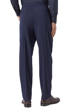 Мужские брюки ZEGNA темно-синего цвета, арт. 73GCC2/9ZF818A9 | Фото 4 (Длина (брюки, джинсы): Стандартные; Материал внешний: Шерсть, Синтетический материал; Случай: Повседневный; Стили: Кэжуэл)