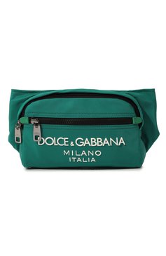 Мужская текстильная поясная сумка DOLCE & GABBANA зеленого цвета, арт. BM2218/AG182 | Фото 1 (Случай: Повседневный; Материал сплава: Проставлено; Стили: Спорт-шик; Ремень/цепочка: На ремешке; Материал: Текстиль; Драгоценные камни: Проставлено; Размер: small)