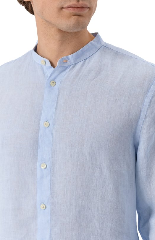 Льняная рубашка 120% Lino 33ALIM1159/0115/S00 Голубой  33ALIM1159/0115/S00 Фото 5