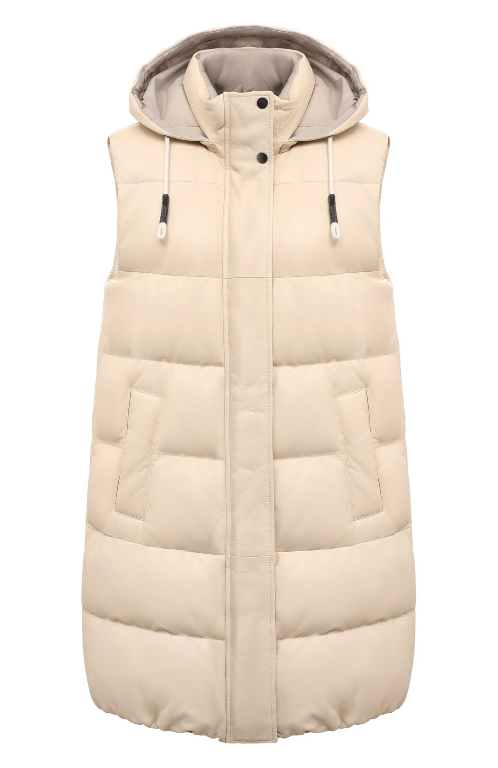 Пуховый кожаный жилет BRUNELLO CUCINELLI, арт. MPNPI9624P, фото 1