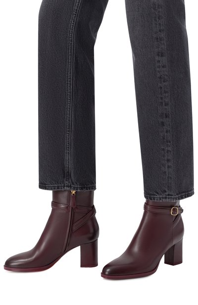 Кожаные ботильоны SANTONI темно-бордового цвета по цене 132500 руб., арт. WTDG72381SYRNDYL, фото 2 Кожаные ботильоны SANTONI, арт. WTDG72381SYRNDYL, фото 2