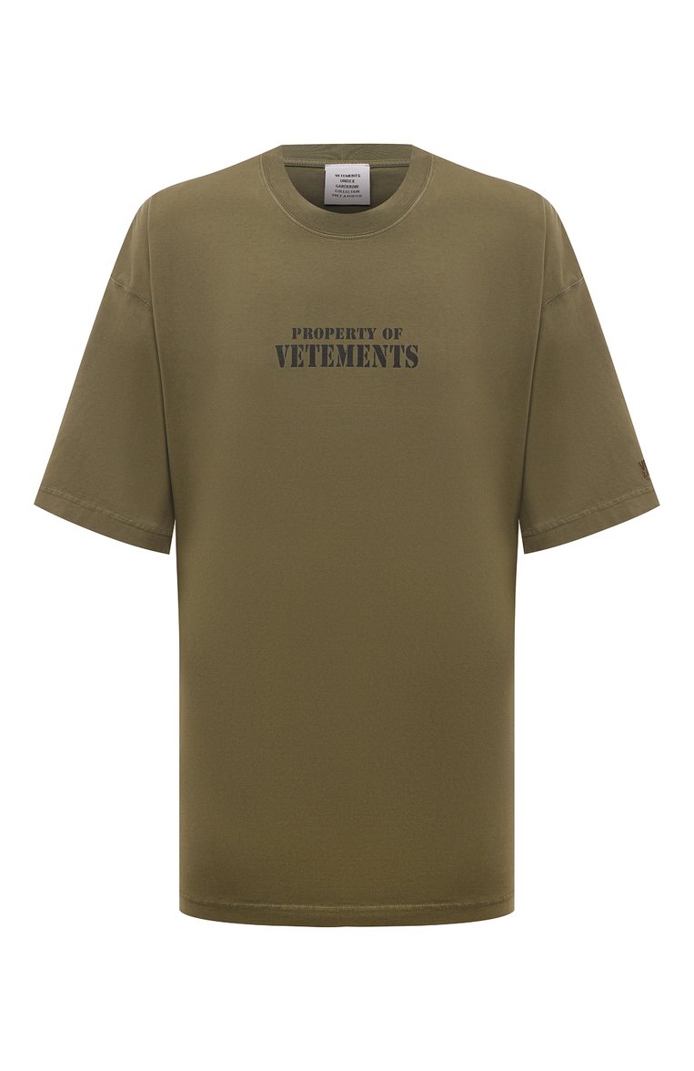 Хлопковая футболка VETEMENTS, арт. UE64TR330Z, фото 1