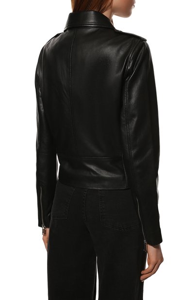 Кожаная куртка MICHAEL MICHAEL KORS черного цвета по цене 73300 руб., арт. MB92HYG8FX, фото 4 Кожаная куртка MICHAEL MICHAEL KORS, арт. MB92HYG8FX, фото 4