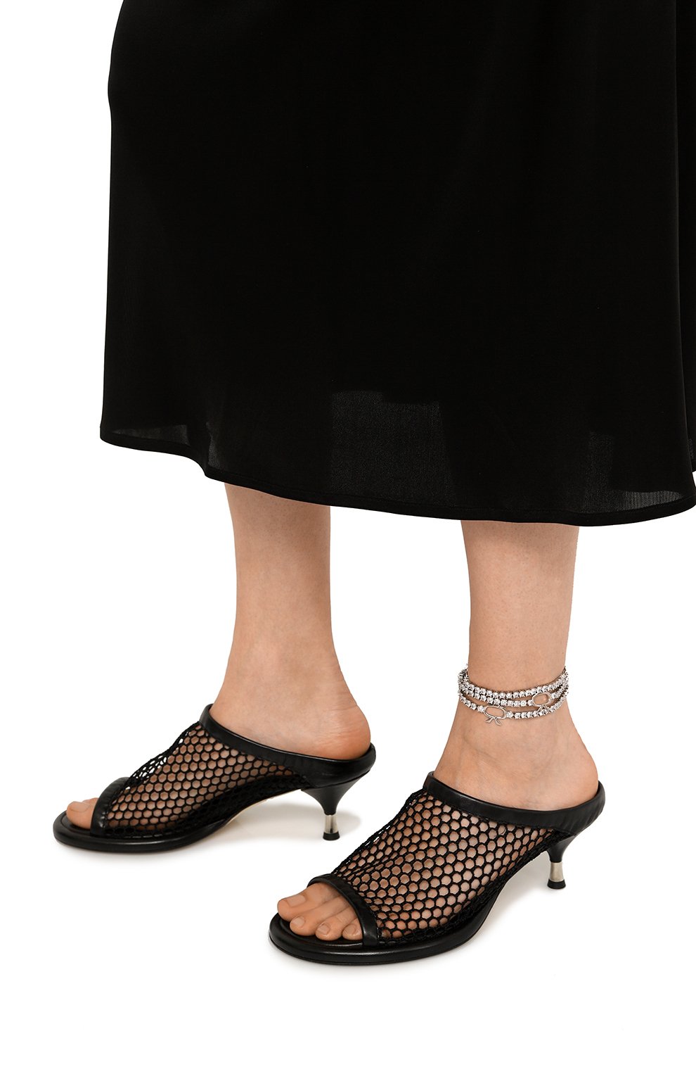 Анклет GIANVITO ROSSI серебряного цвета по цене 73600 руб., арт. QX1024.RIBCA.MG4NICR, фото 2 Анклет GIANVITO ROSSI, арт. QX1024.RIBCA.MG4NICR, фото 2