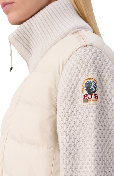 Комбинированная куртка PARAJUMPERS белого цвета по цене 73900 руб., арт. 26WMPWHYHS35, фото 5 Комбинированная куртка PARAJUMPERS, арт. 26WMPWHYHS35, фото 5