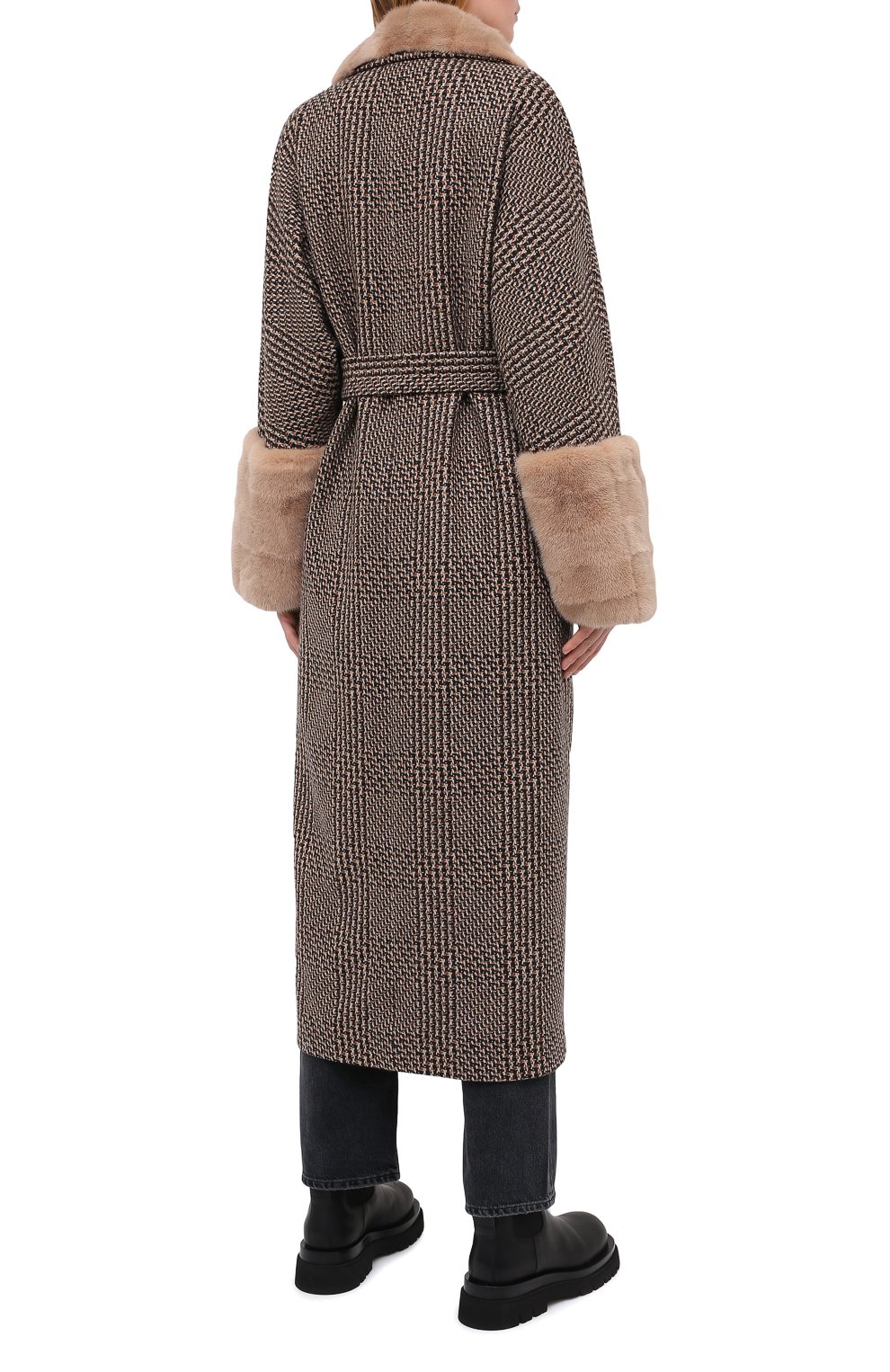 Пальто с отделкой из меха норки KITON, арт. D50604K05T33, фото 4